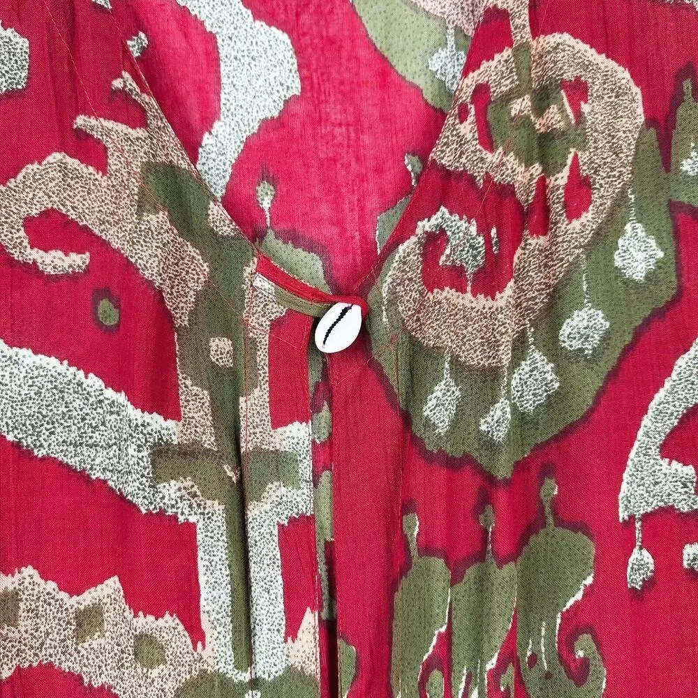 Vintage Tan-Chho Womens Sleeveless Tunic Duster Dress Artsy Boho Hippie‎ Resort